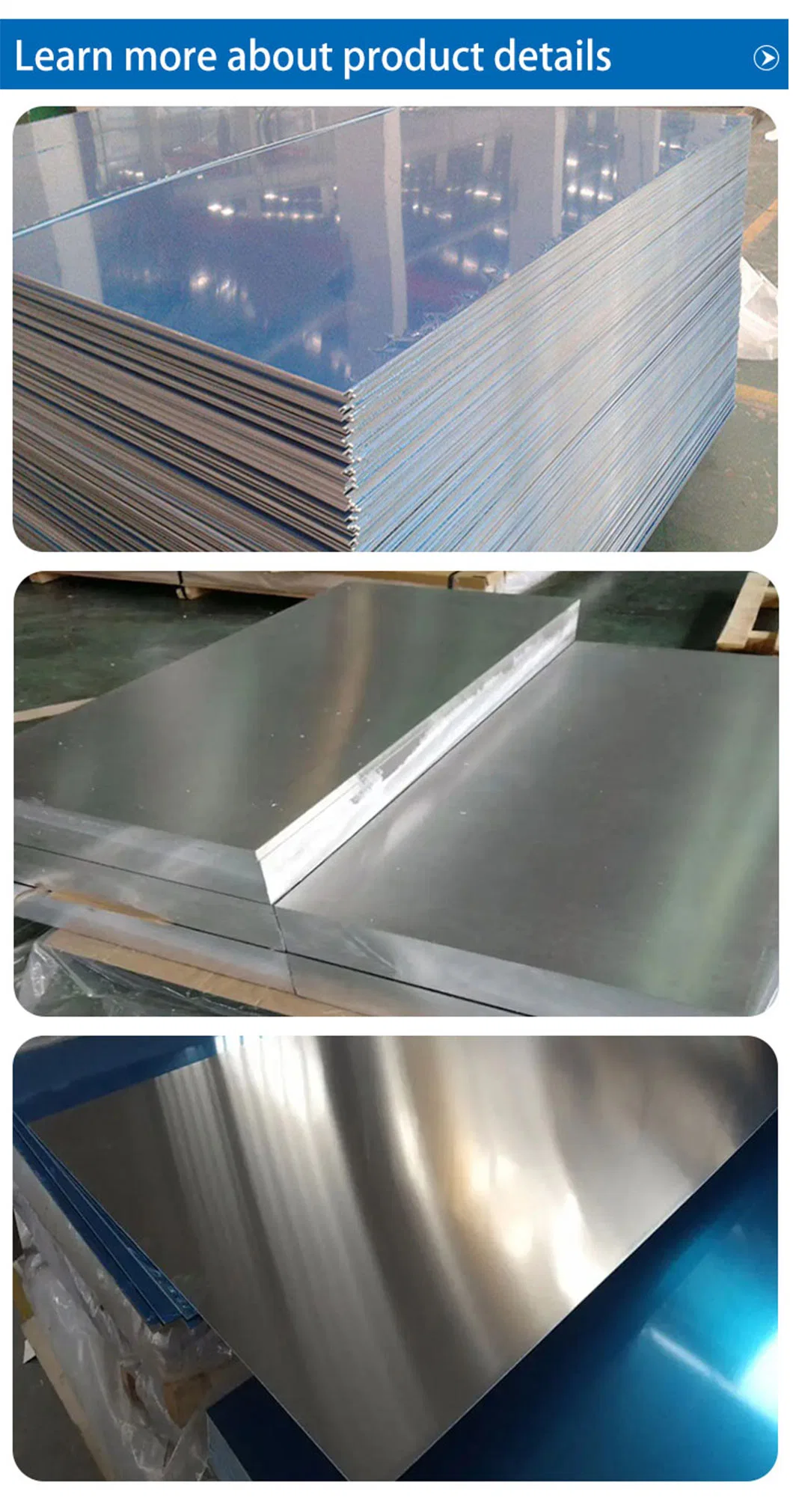 Color Coated Sublimation Al Aluminum Alloy Blanks Sheet with Anodized Composite Metal 1060 3003 5083 6061 1mm 4*8 60*30 A3 A4 Mirror in Stock for Container