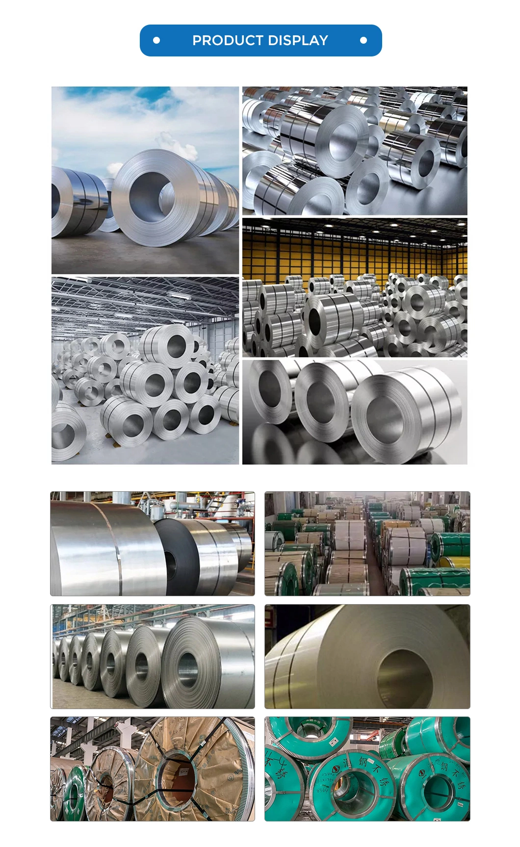 Stainless/Aluminum/Galvanized/Carbon/Copper/Prepainted/Iron/Color Coated/Zinc Coated/Galvalume/Hot Cold Rolled/Strip/Aluminium/304/Sheet/Stainless Steel Coil